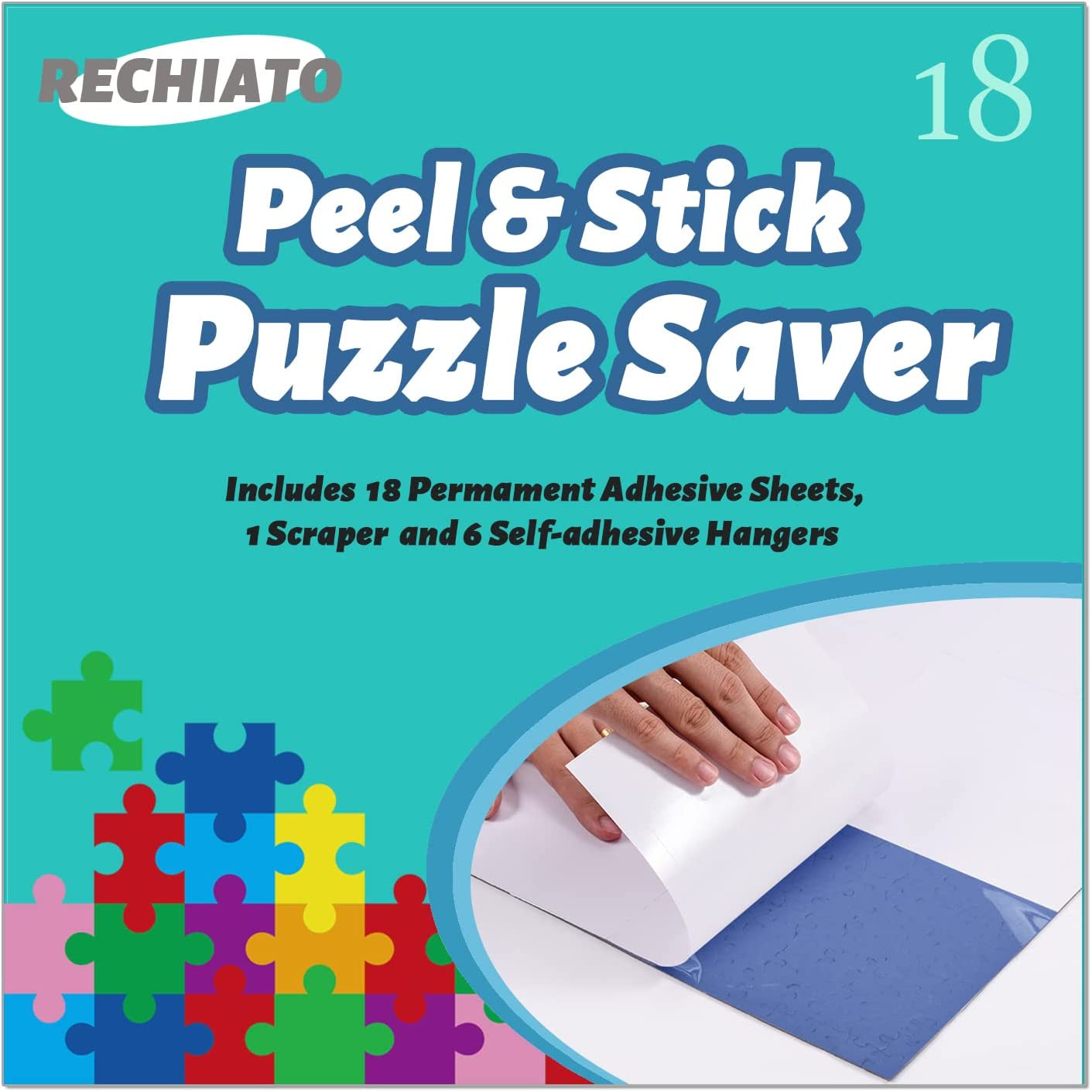 Preserve 3 X 1000 Puzzle Glue Sheets, 18 Puzzle Saver Peel and Stick, Saver Shee