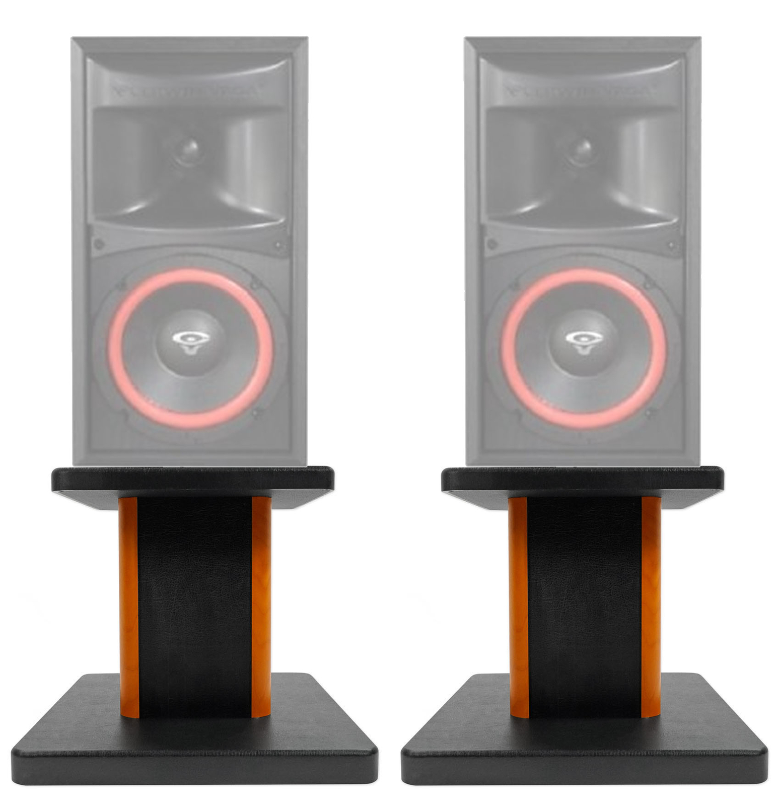 (2) 8” Wood Bookshelf Speaker Stands For Cerwin-Vega XLS-6 Bookshelf Speakers