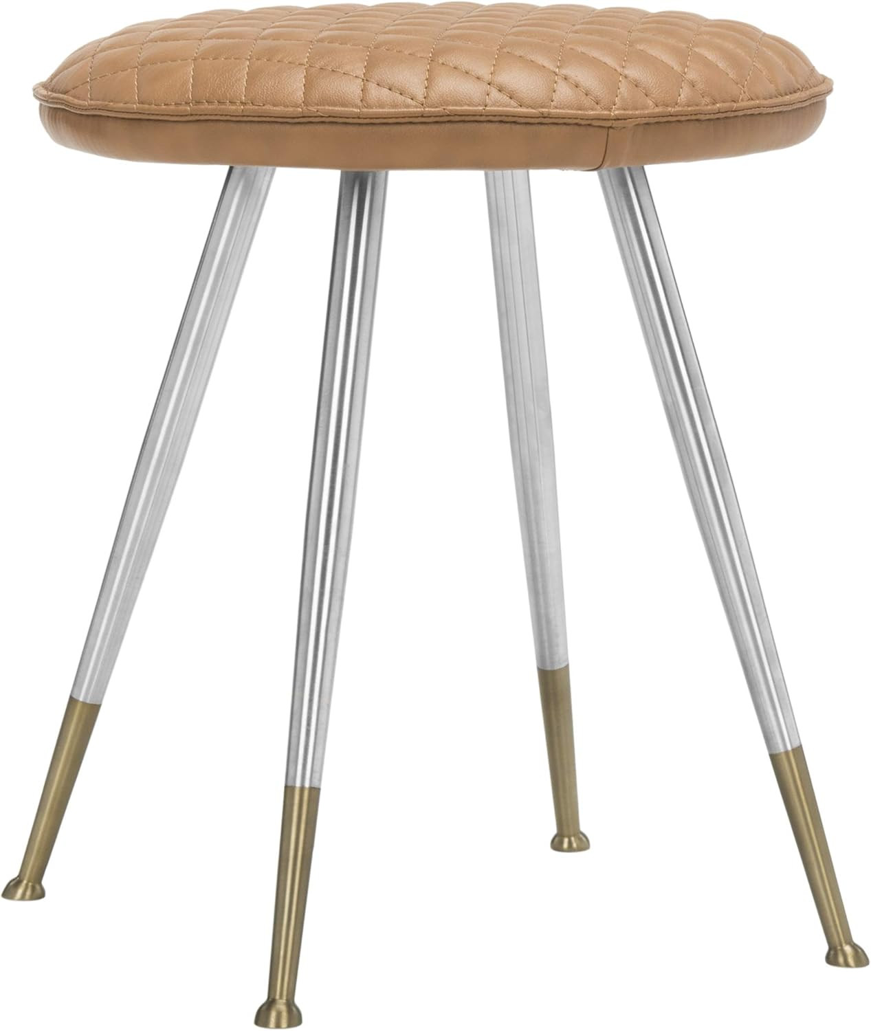 Brinley Mid-Century Modern 30-Inch Mustard & Silver Stool by American Homes Coll