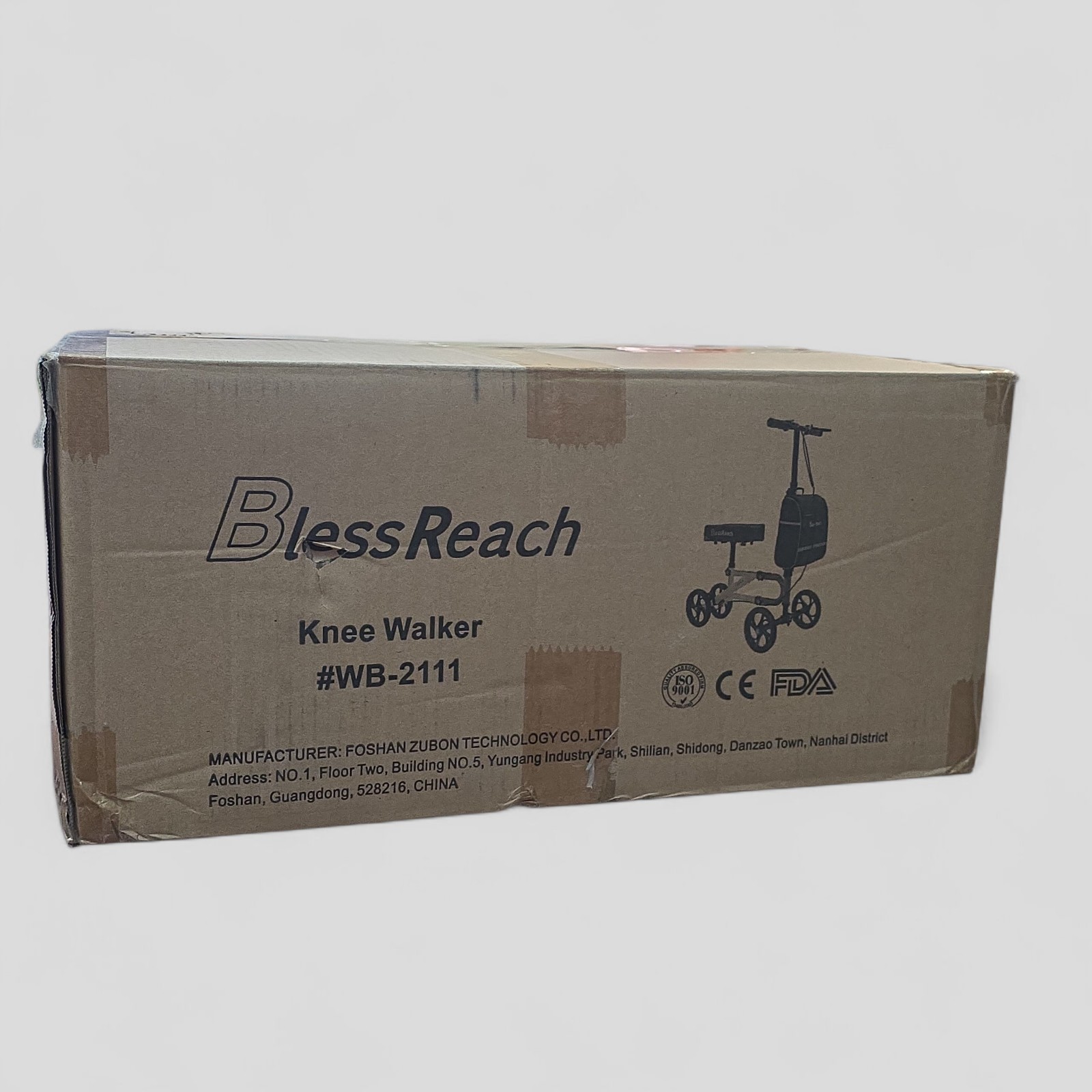BlessReach Economy Knee Scooter Steerable Dual Brakes. WB-2111 Red