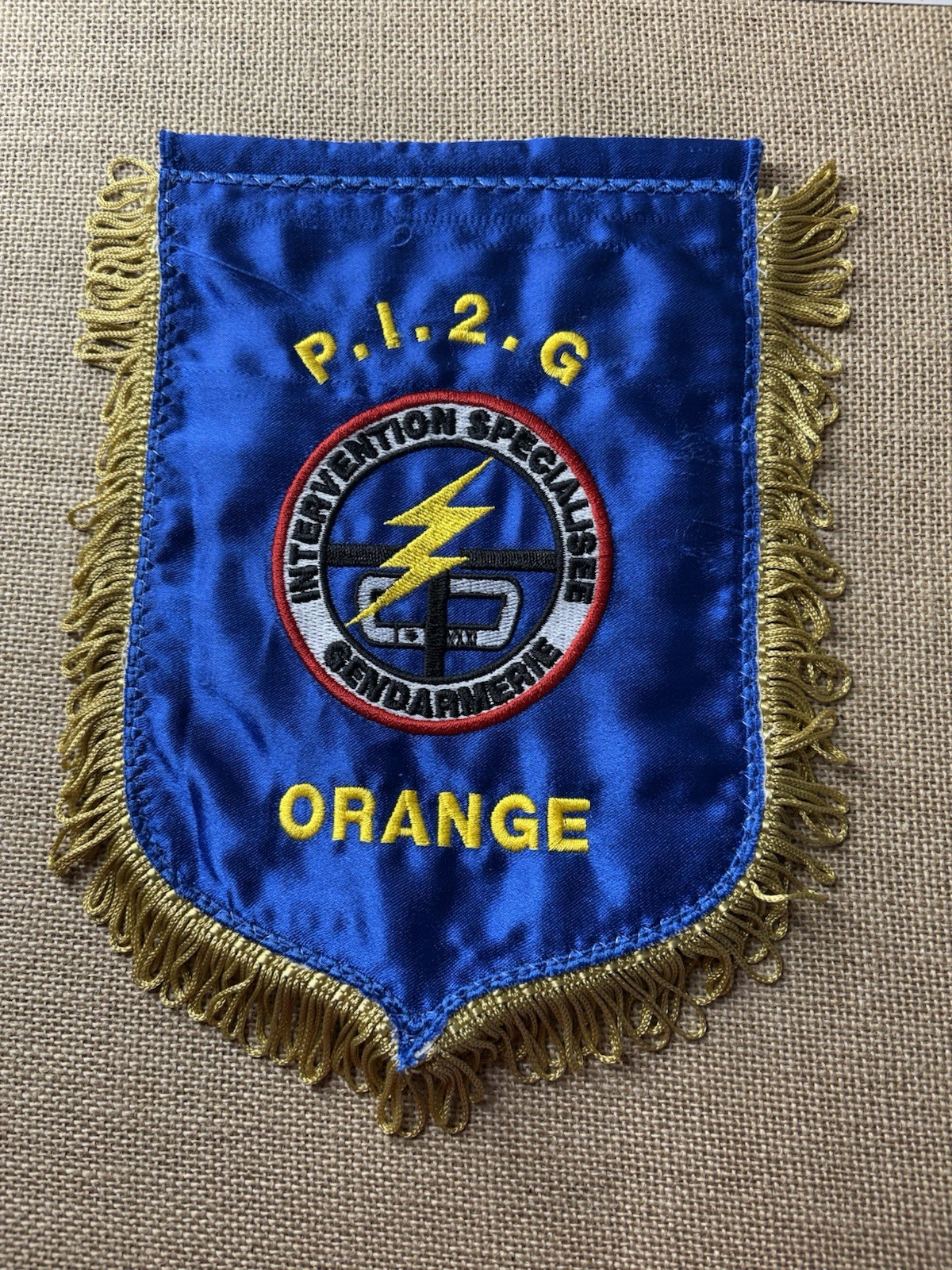 French Gendarmerie Nationale Intervention Specialists Orange P.I.2.G Banner **