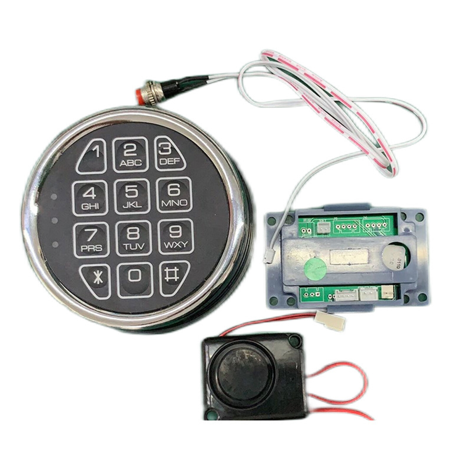 Gun Electronic Safe Lock ‎Replacement Chrome Keypad with Solenoid+2 Override Key