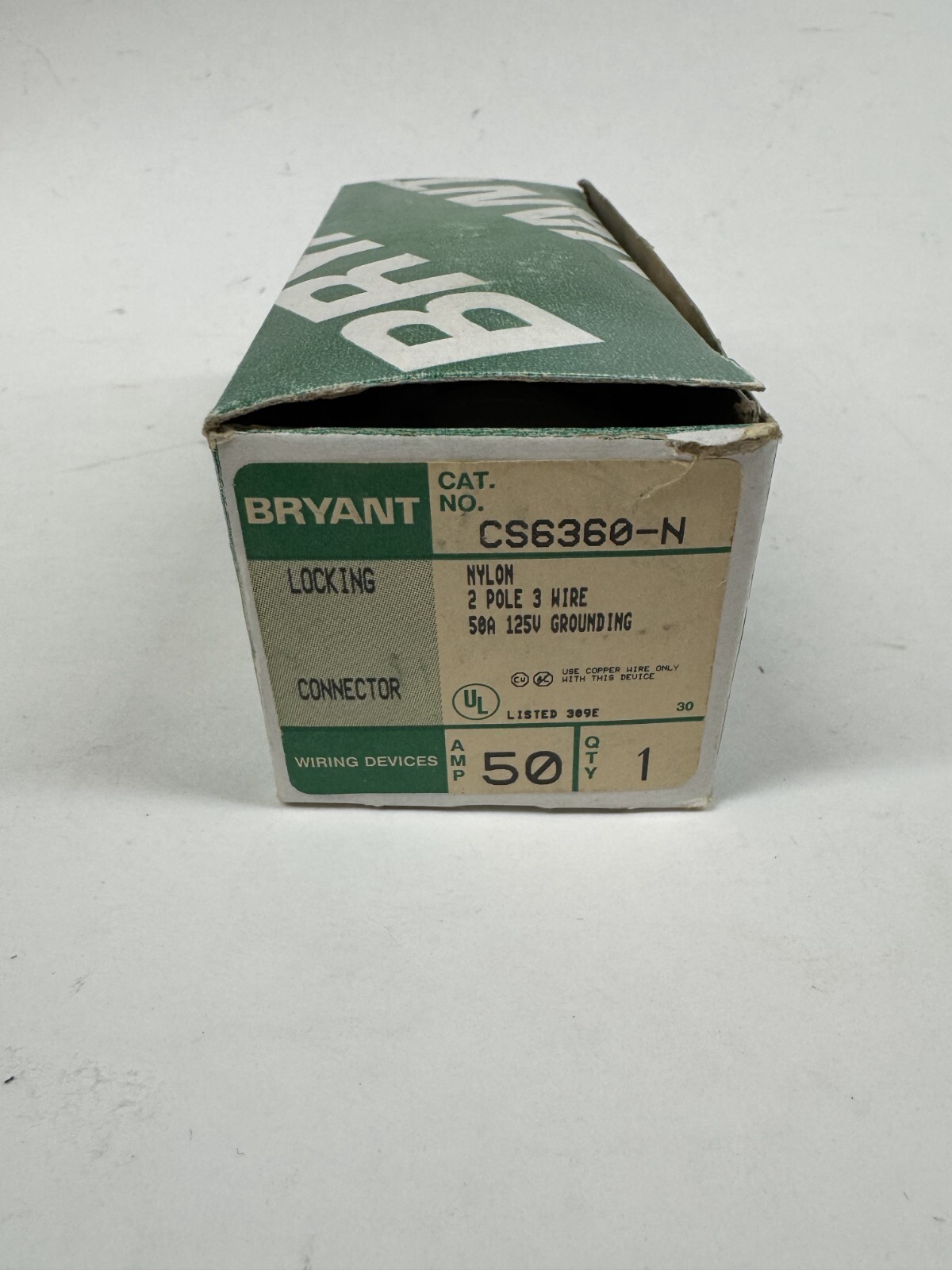 Bryant CS6360-N Locking Connector, 2P 3W 50A 125V Grounding