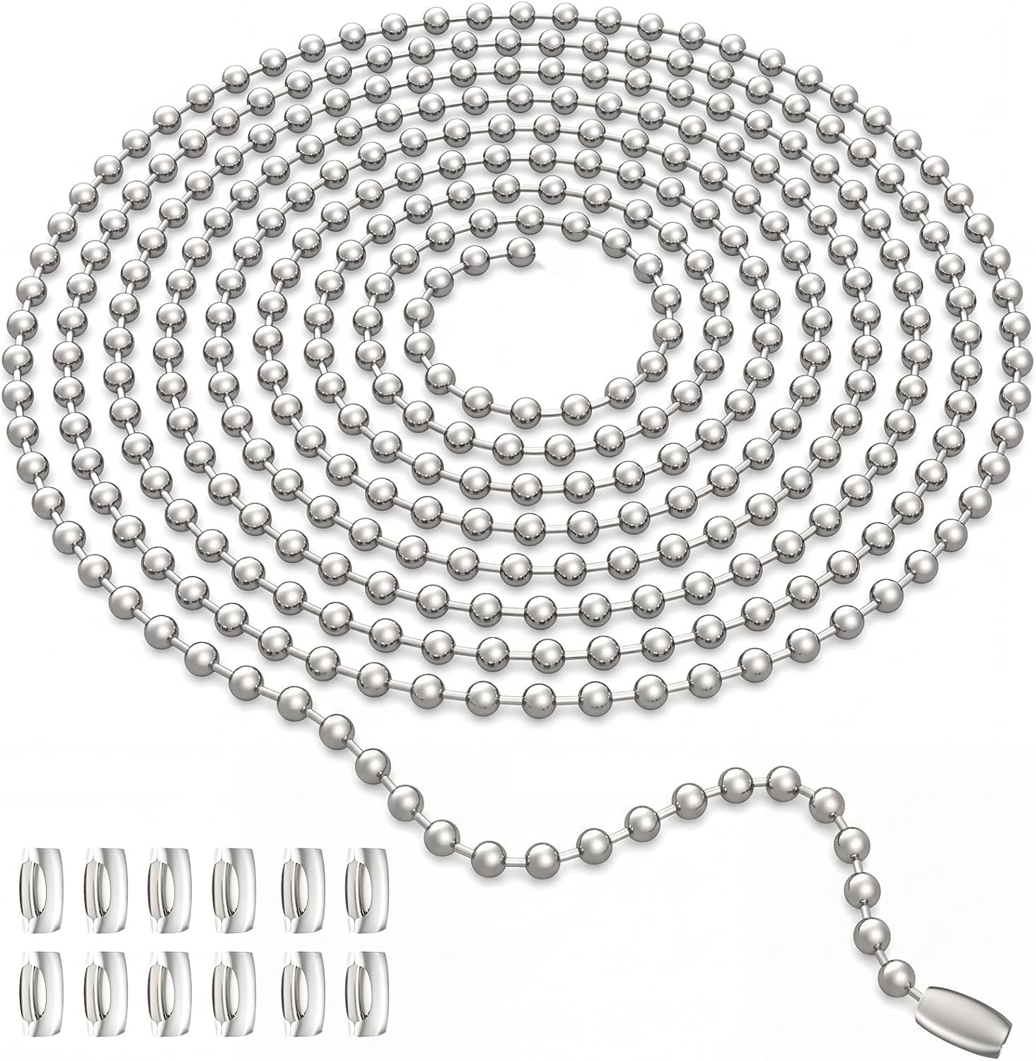 120-Inch Extra Long Ceiling Fan Pull Chain Extender, Premium Ball Chain with 12