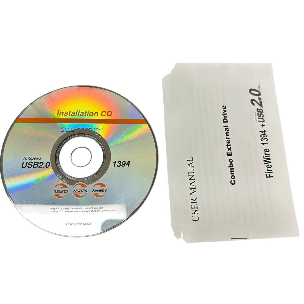 FireWire 1394 + USB 2.0 Combo External Drive Installation CD