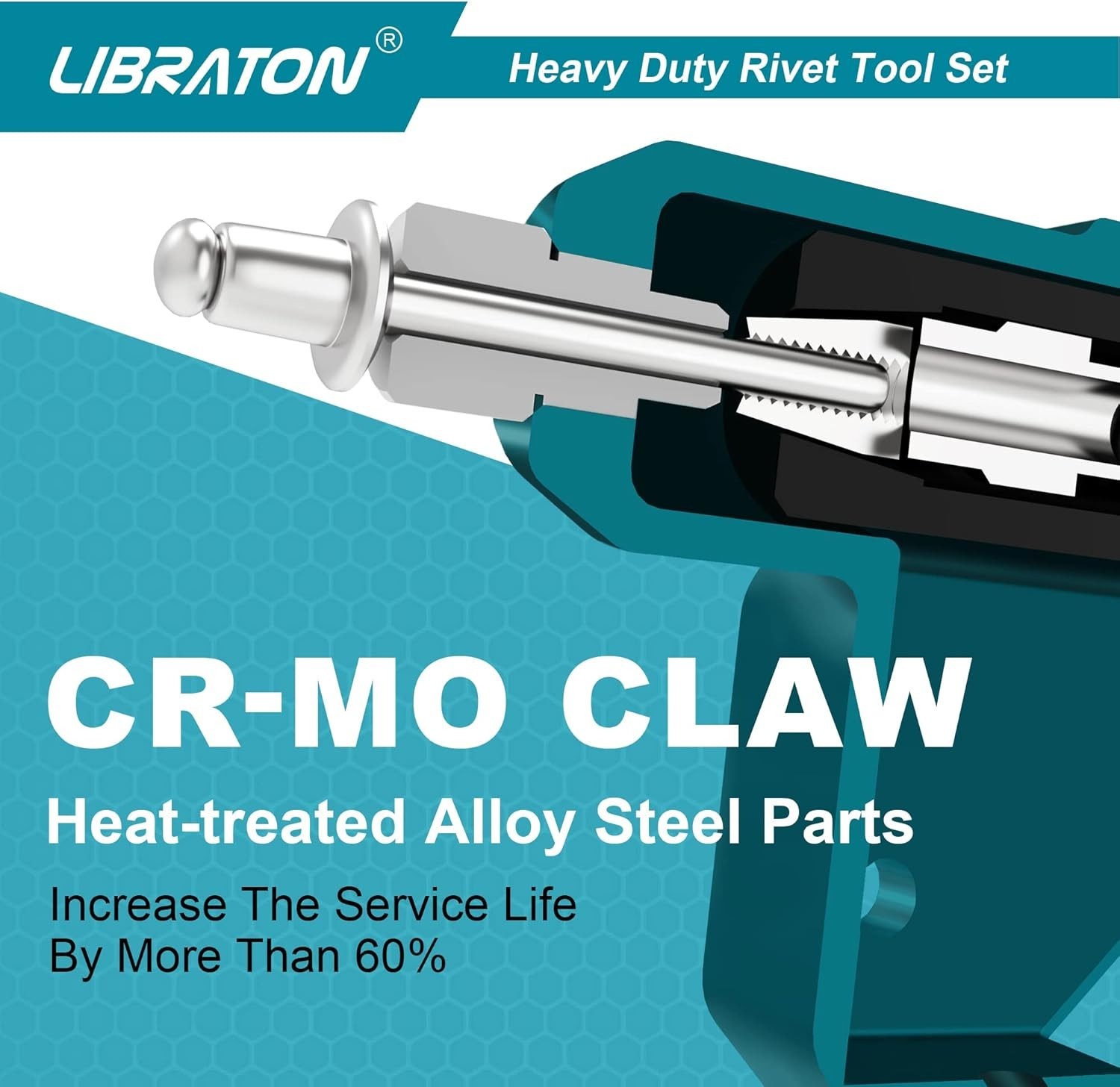 Compact Rivet Gun with Interchangeable Heads