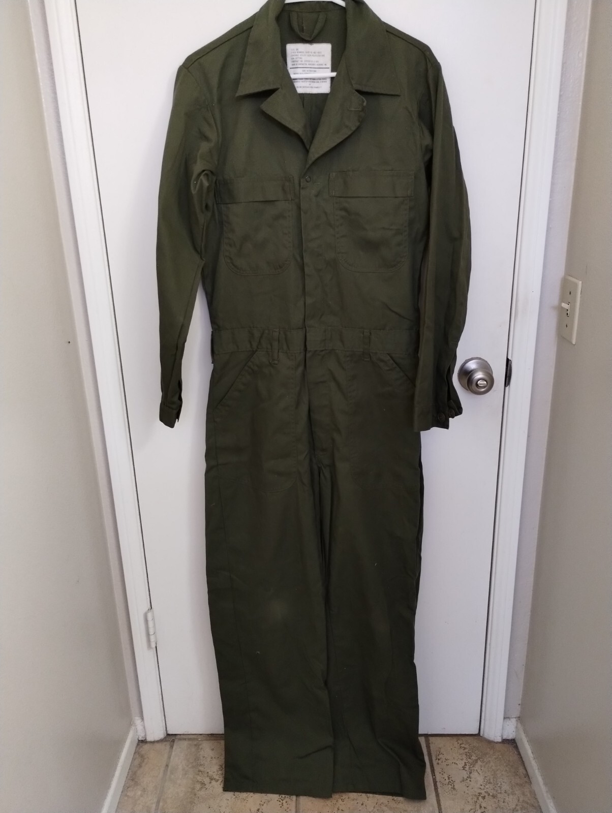US Navy FPI Safford Military Issue Green Coveralls Size 38 Long