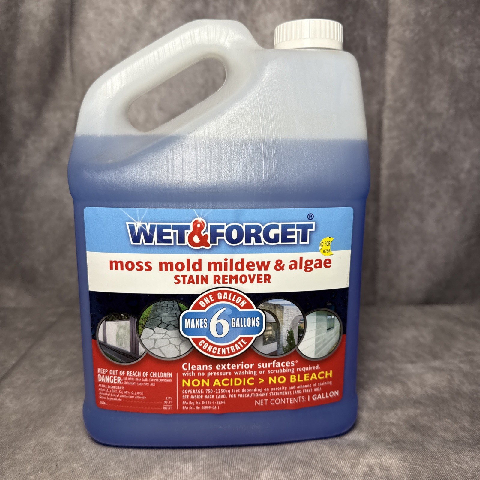Wet & Forget Outdoor Moss, Mold and Mildew Stain Remover Concentrate- 1 gallon