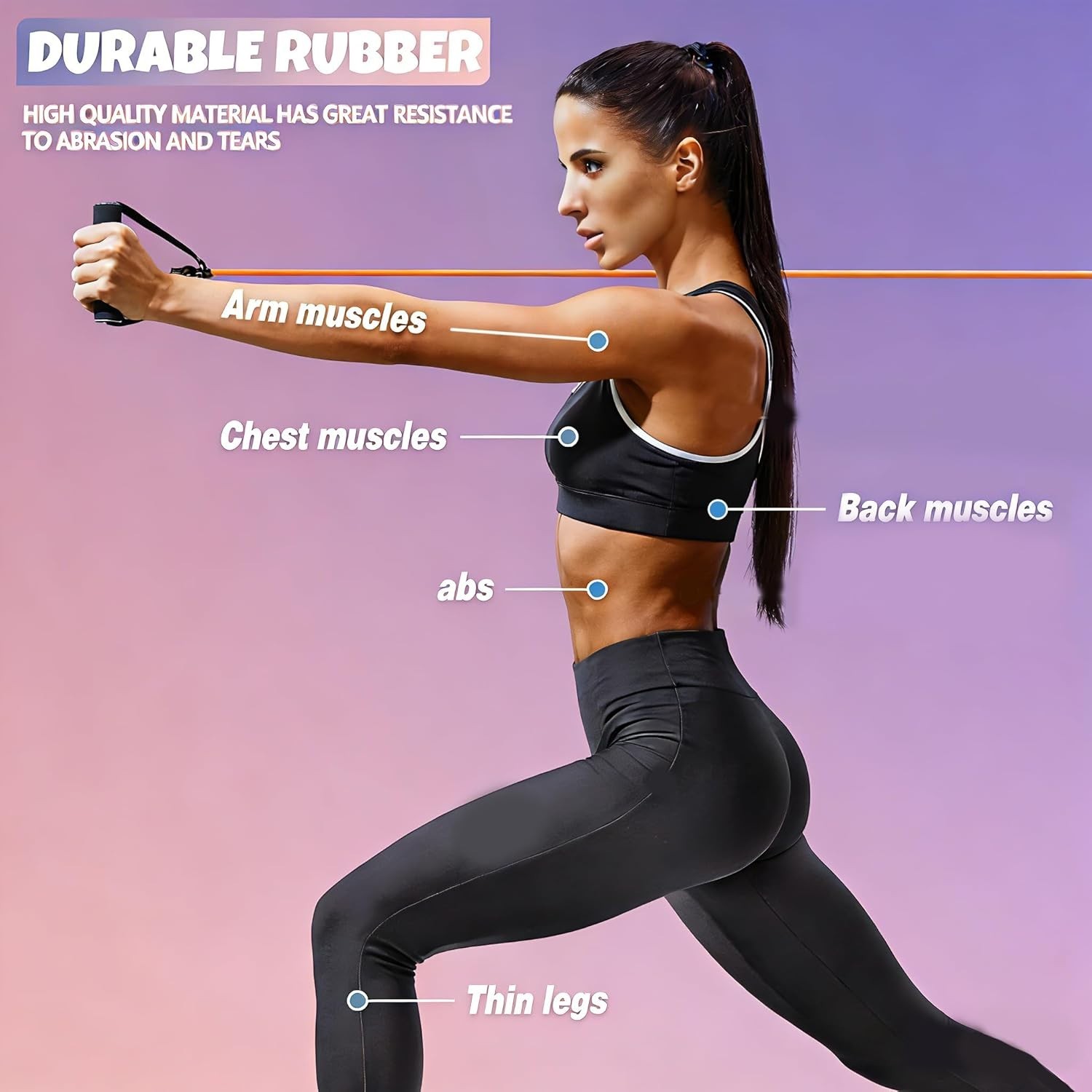 Single Resistance Exercise Band with Comfortable Handles - Ideal for Physical Th