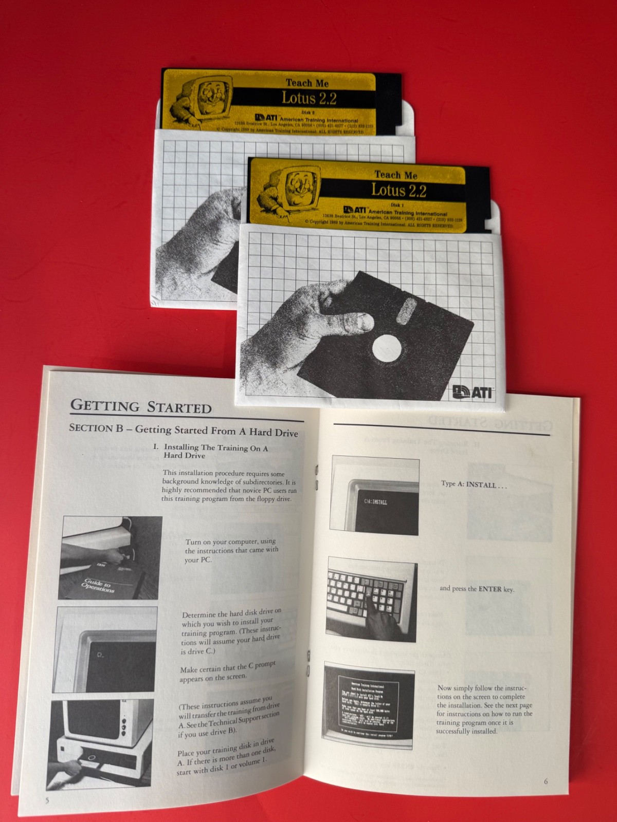Teach Me Lotus 123 5.25" Floppy Disks Software for PC / IBM Computers