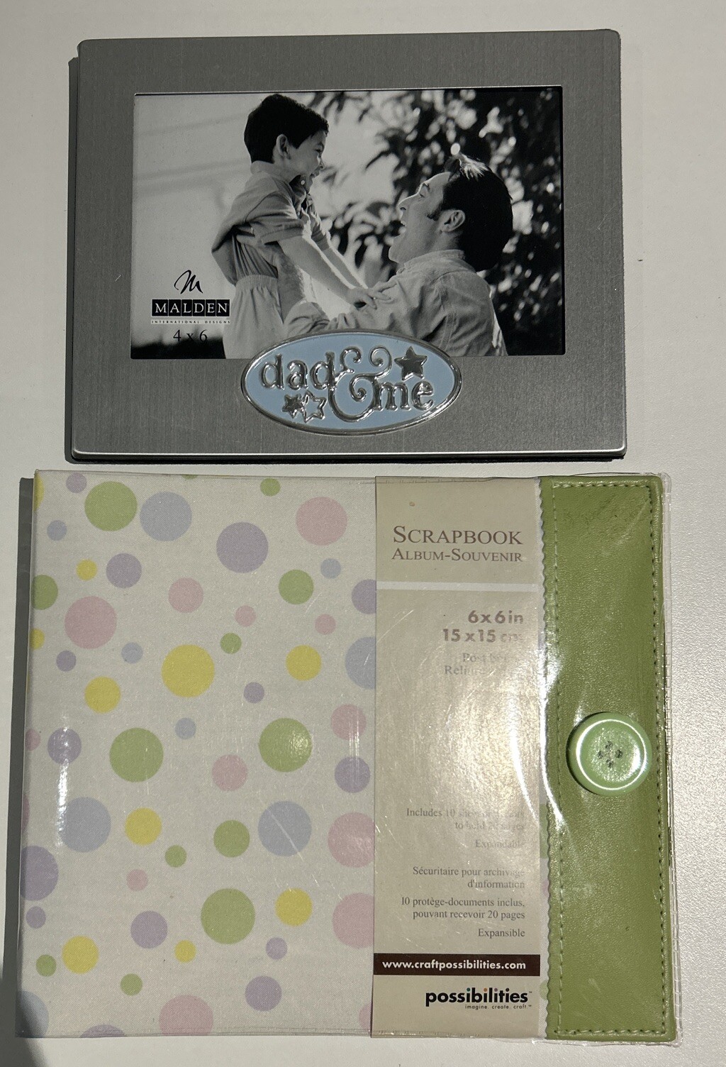 New Dad Bundle - Dad Picture frame And Baby photo Album