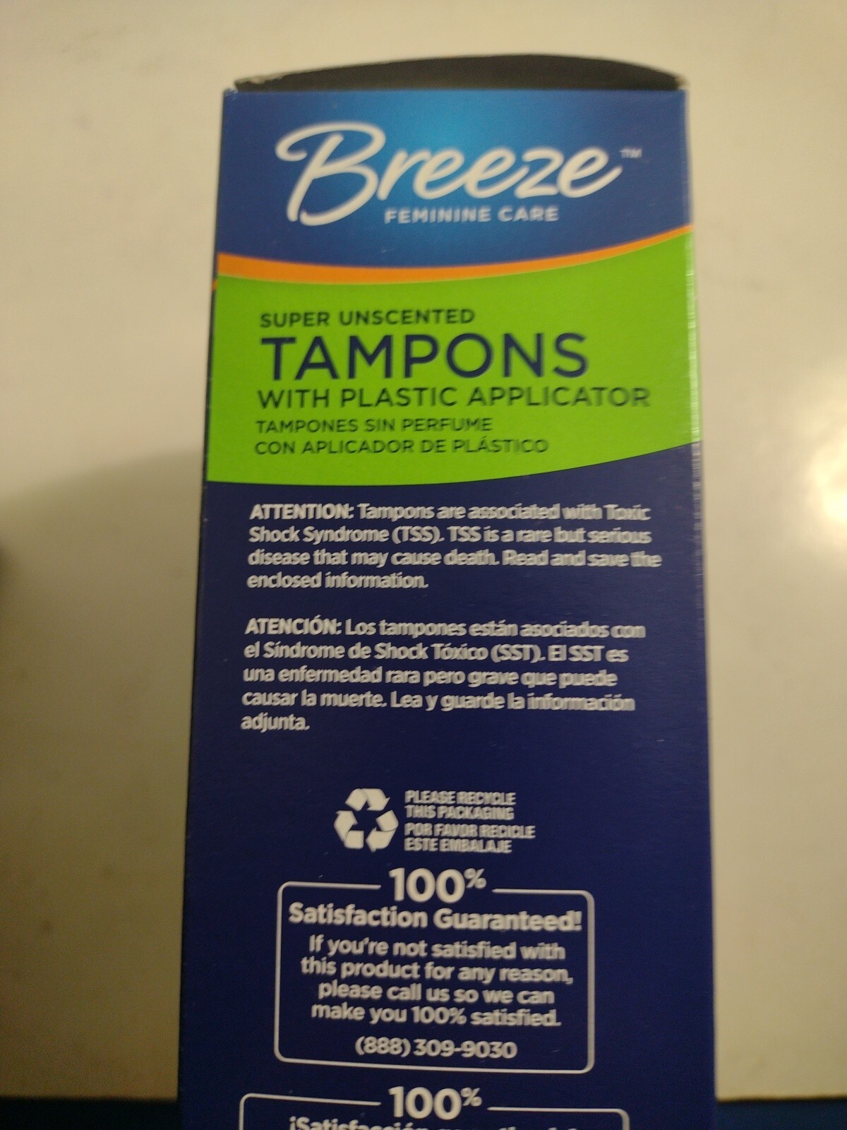 Breeze by Rexall Unscented Plastic Applicator, UnScented Tampons, Super, 54 Ct