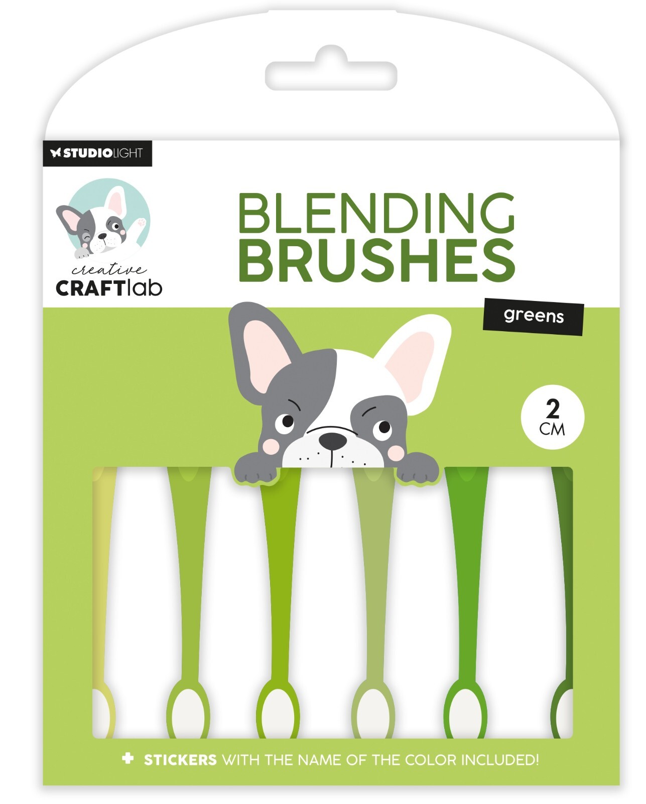 Studio Light Essentials 0.75" Blending Brushes 6/Pkg - Greens ESBBRU11