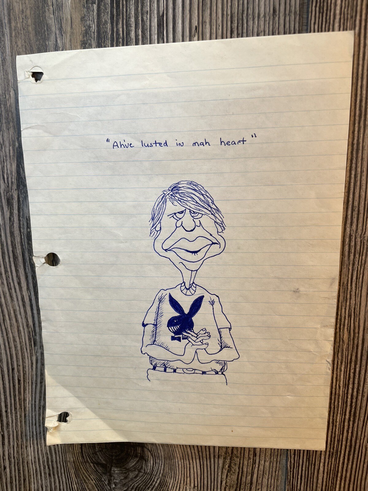 Jimmy Carter Political Humor Sketch Drawing Playboy 8 x 6''