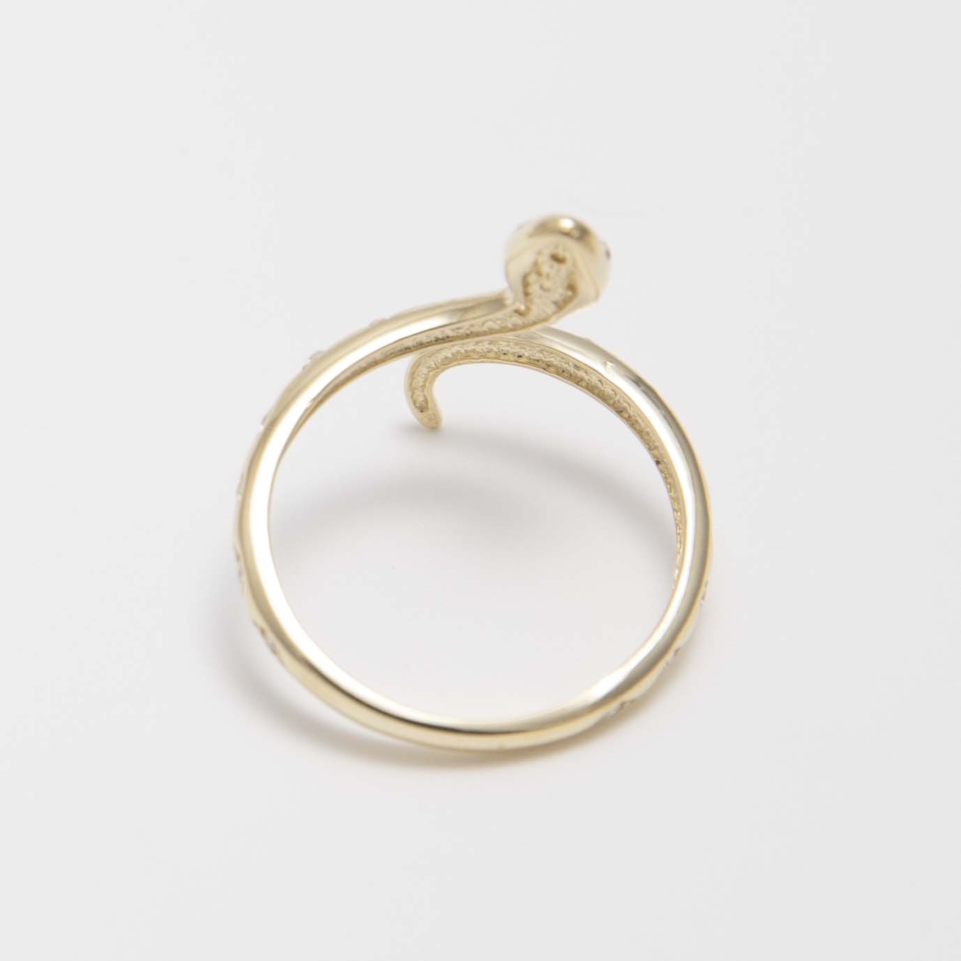 Shiny Snake Ring Solid Real 10K Yellow Gold