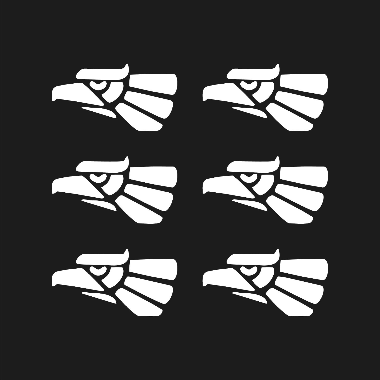 Small Mexican Eagle Head set of 6 Vinyl Decals Mexico Eagle Stickers Sheet