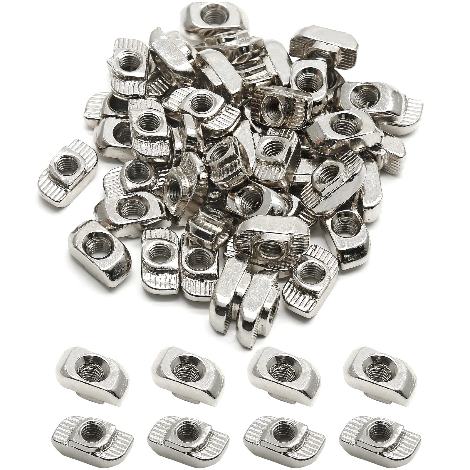 50 Pcs 3030 Series Sliding T Nuts Metric M6 Thread Slide in Hammer Head T-Nut, S