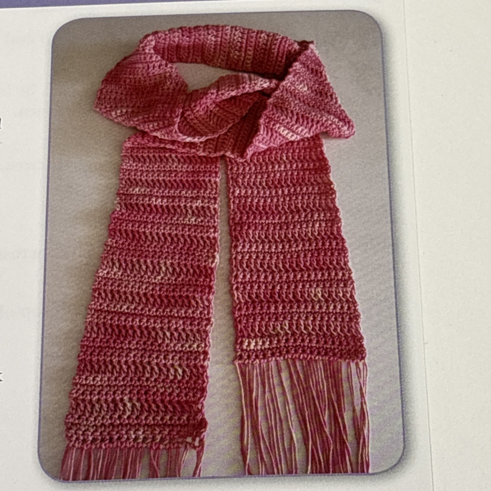Hand Painted Cotton Scarf Crochet Pattern Card Page