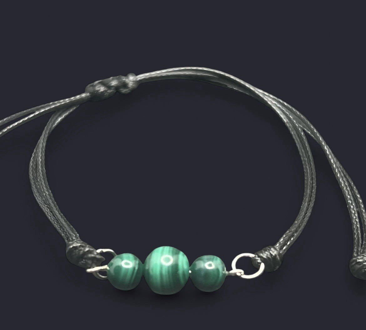 Malachite Genuine Authentic Stone Adjustable Bracelet