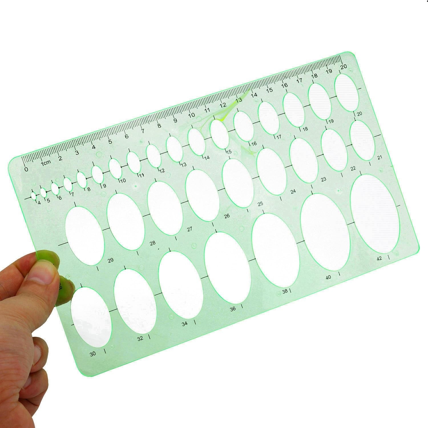 1Pcs 20cm Oval Ruler Drafting Template,Oval Line Drawing Ruler,Oval Tracing D...
