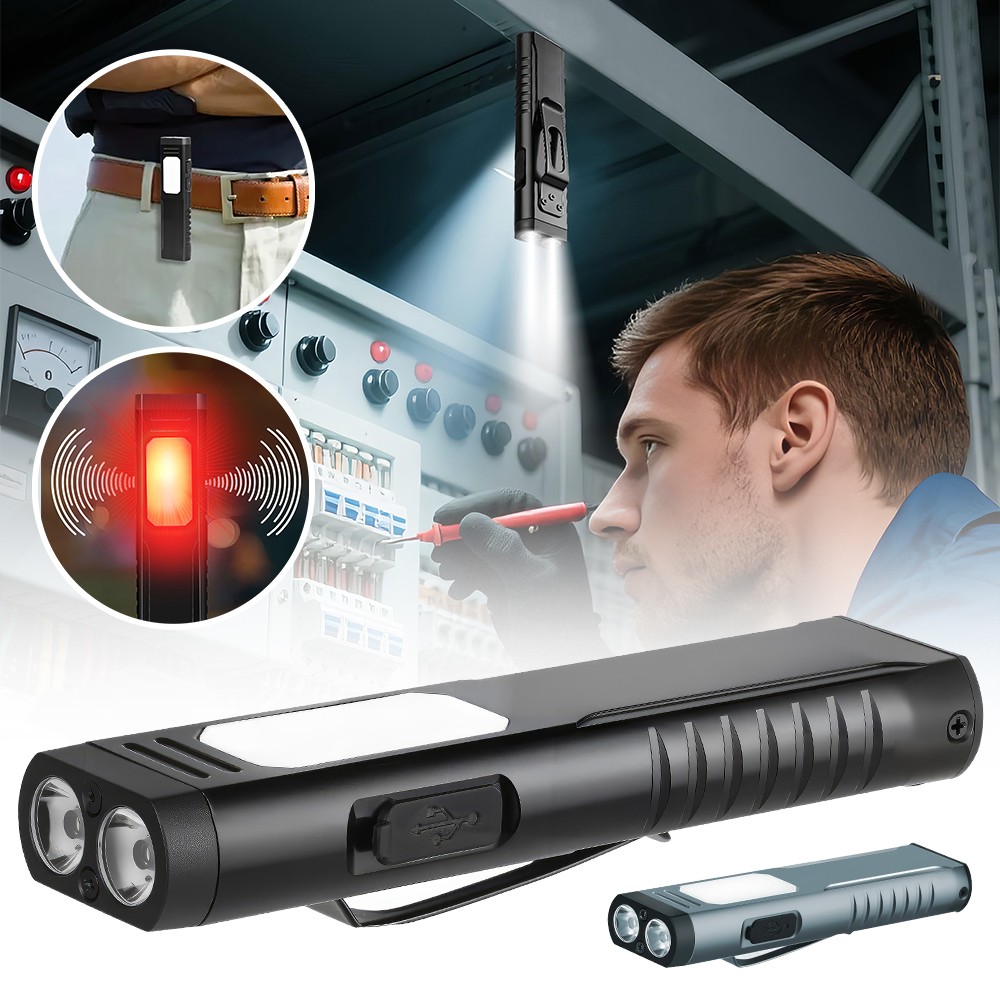 Portable Pocket EDC Flashlight 7-Mode Side-Light Clip-on Handheld Flashlight