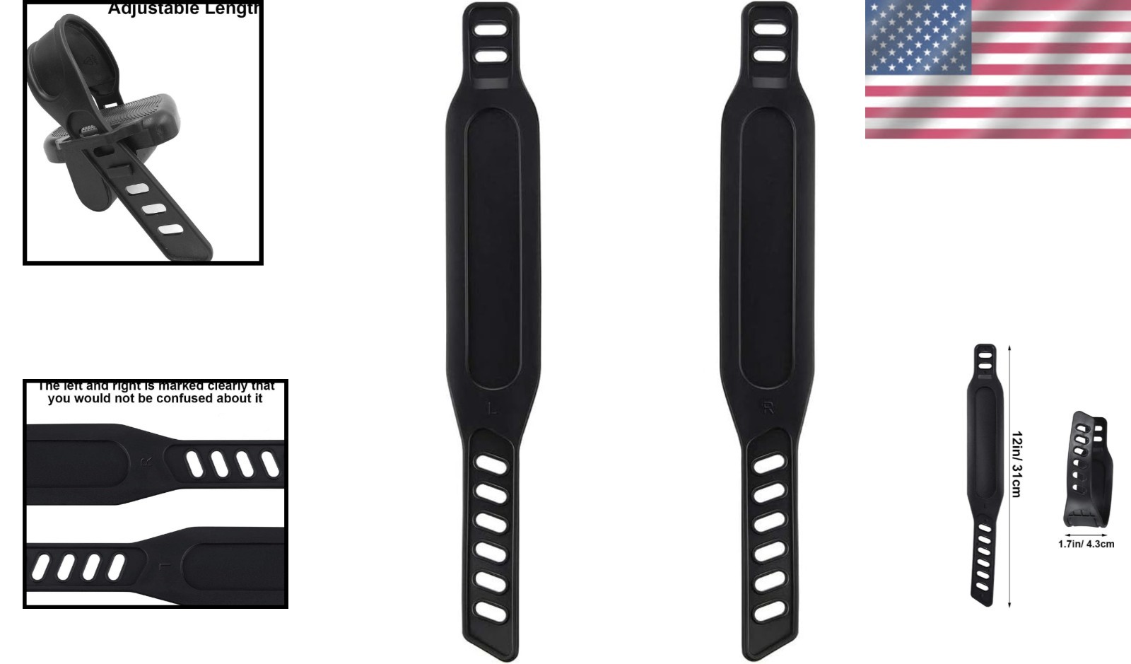 Heavy Duty Nylon Pedal Straps for Exercise Bikes - Easy Installation