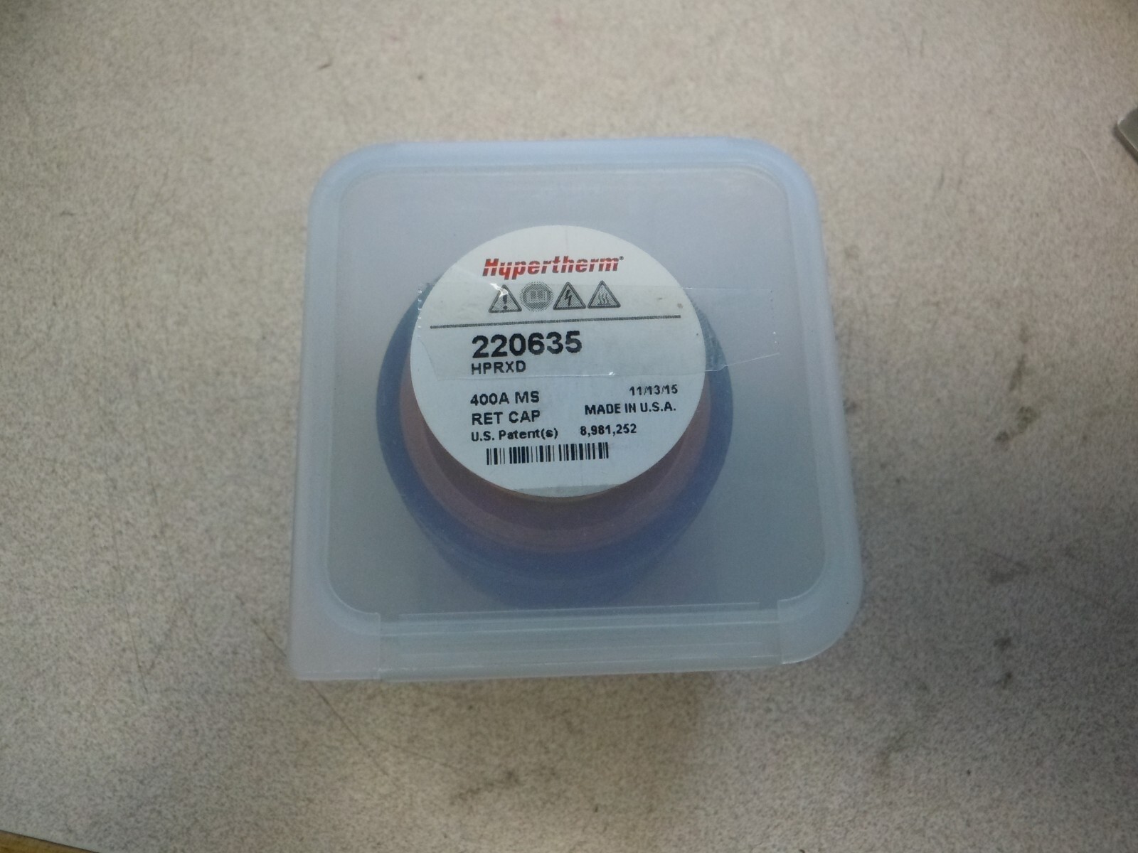 Hypertherm 220635 Clockwise Nozzle Retaining Cap; 400A, For Use With HPR400. USA