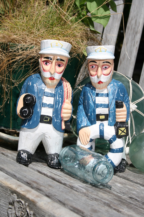 SET OF 2 CAPTAINS "ALL OUT" - RUSTIC NAUTICAL 12" - NAUTICAL DECOR
