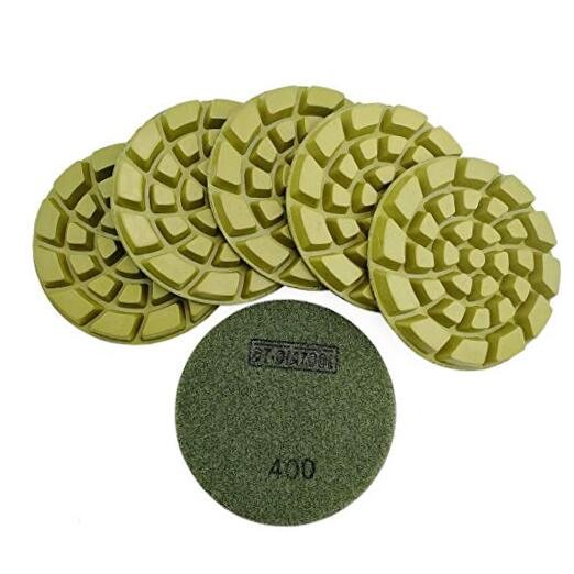 Diamond Floor Polishing Pads Resin Bond Terrazzo Floor 6.0 4 inch Grit 400