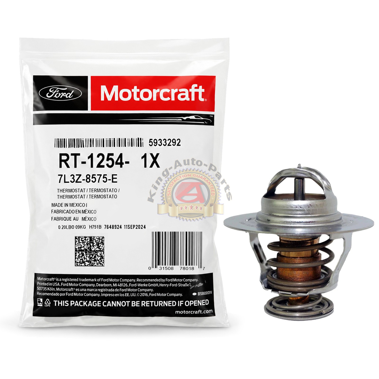 RT1254 One Motorcraft Thermostat Assembly
