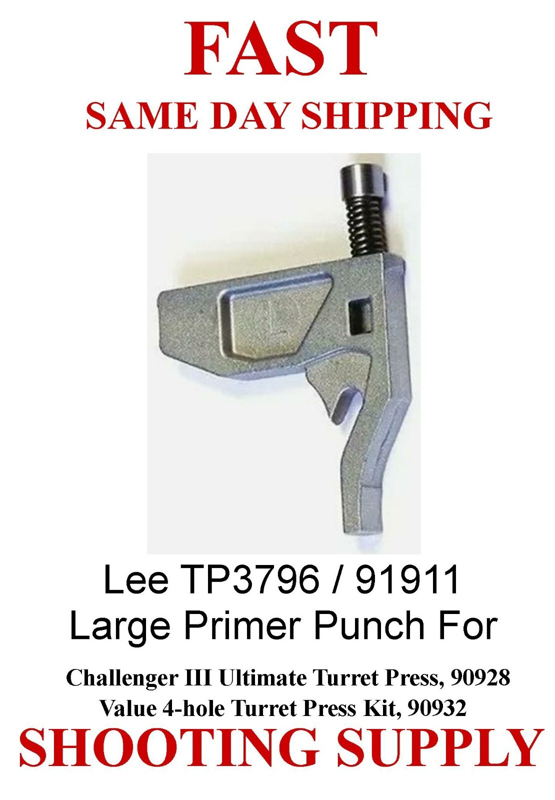 Lee 91911 New LARGE Primer Arm for Value Turret Press Kit ONLY New SAME DAY SHIP