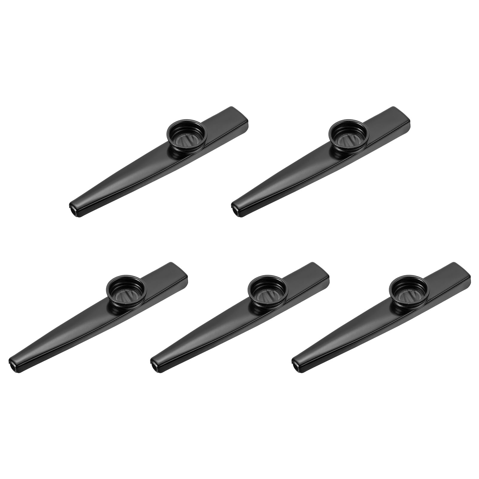 Kazoo Musical Instrument Aluminum Alloy Black with Flute Diaphragm 5Pack