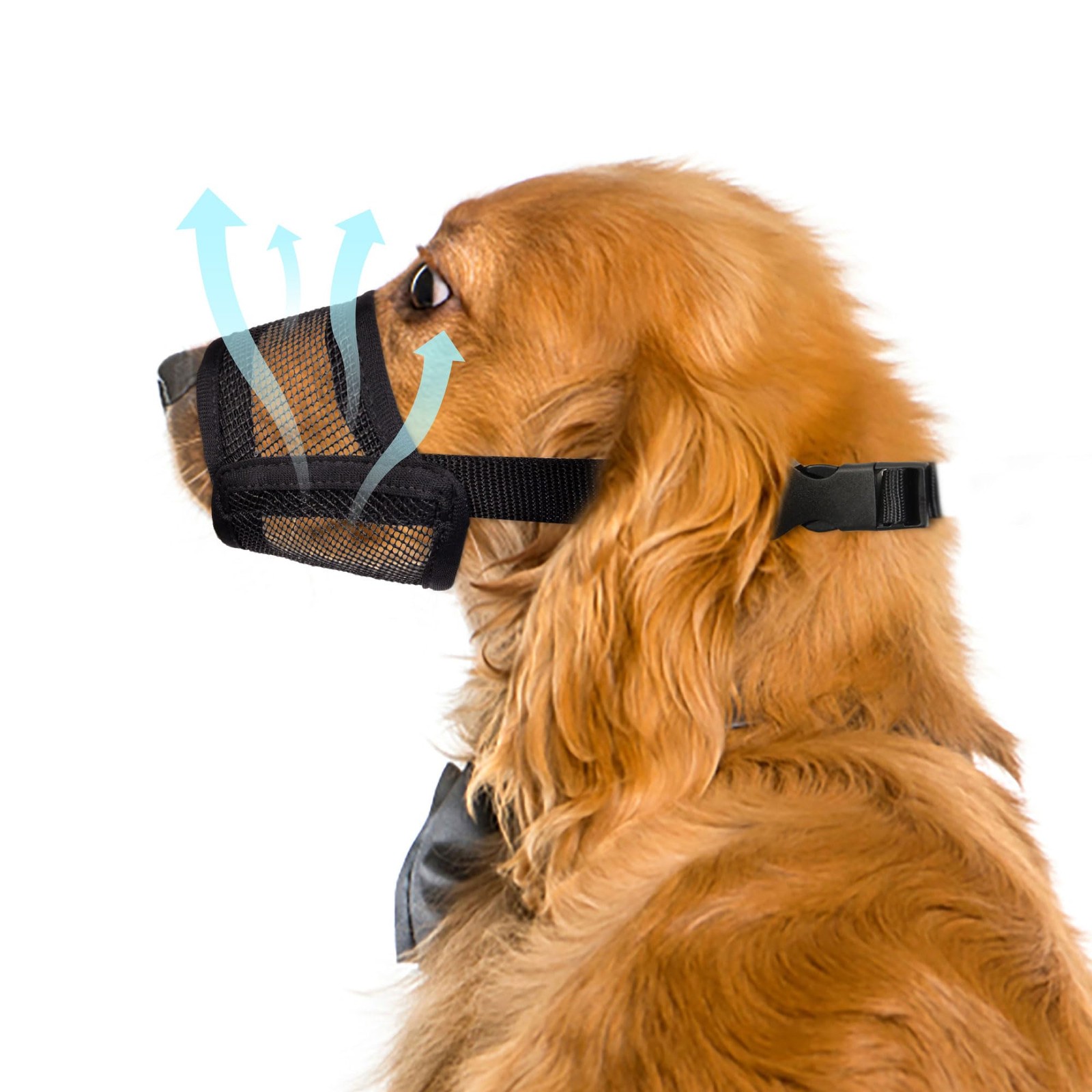 Flintstone Dog Muzzle for Large Dogs – Soft Air Mesh Muzzle for Large Sized Dog