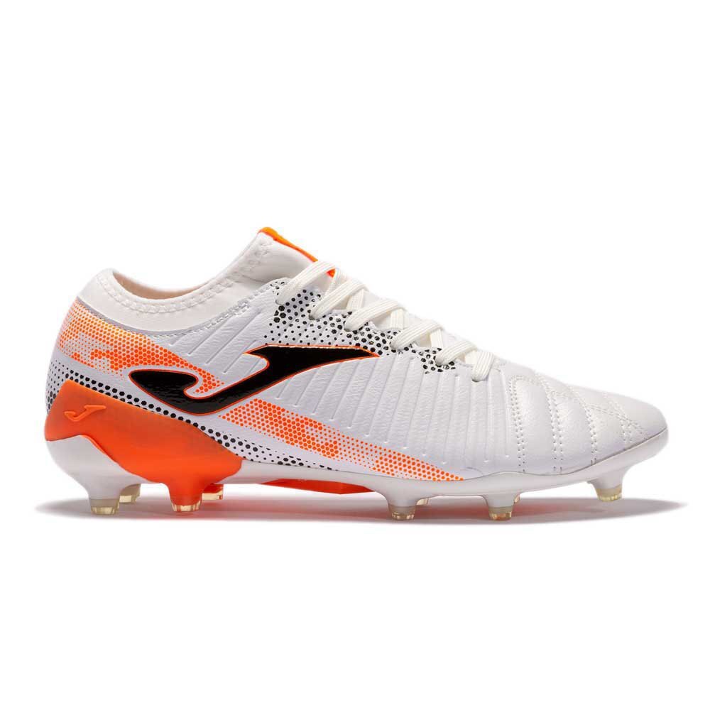 Joma Mens Soccer Propulsion Cup 2101 White Orange Firm Ground Cleats BRAND NEW