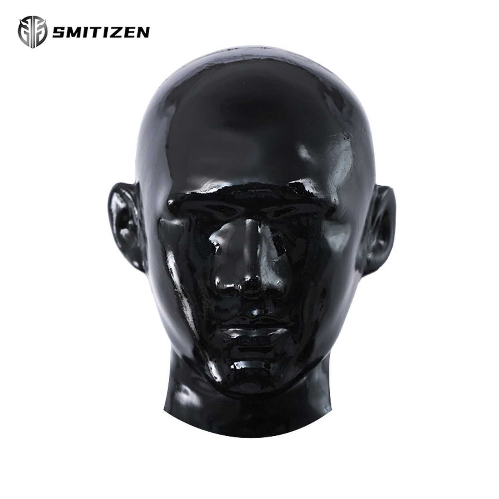 Smitizen Black Glossy Silicone Hood Full Cover Headwear for Fetish Party Cos