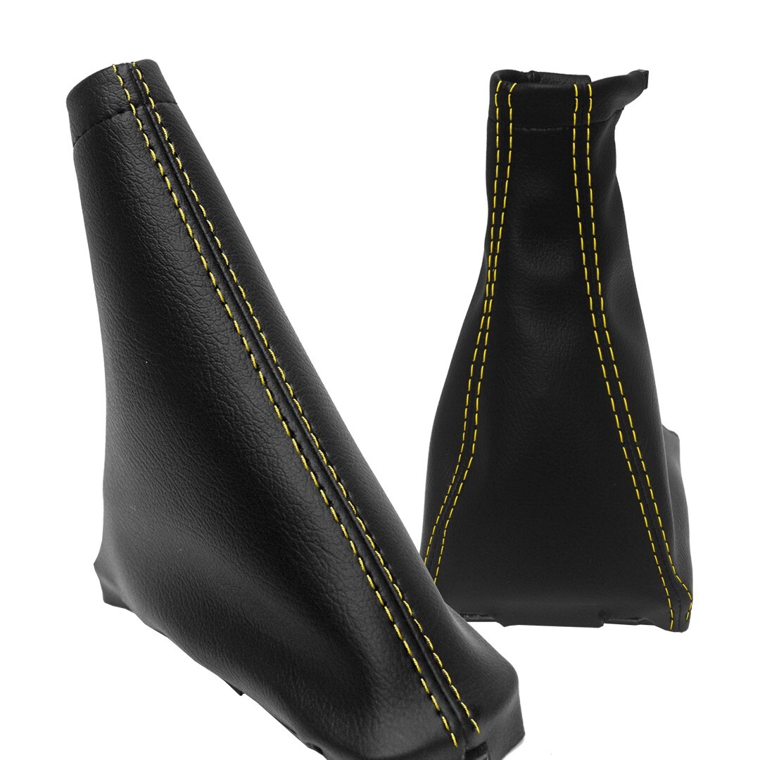 Manual & E Brake Boot Leather for Chevy Aveo 2007-2011 Yellow Stitch