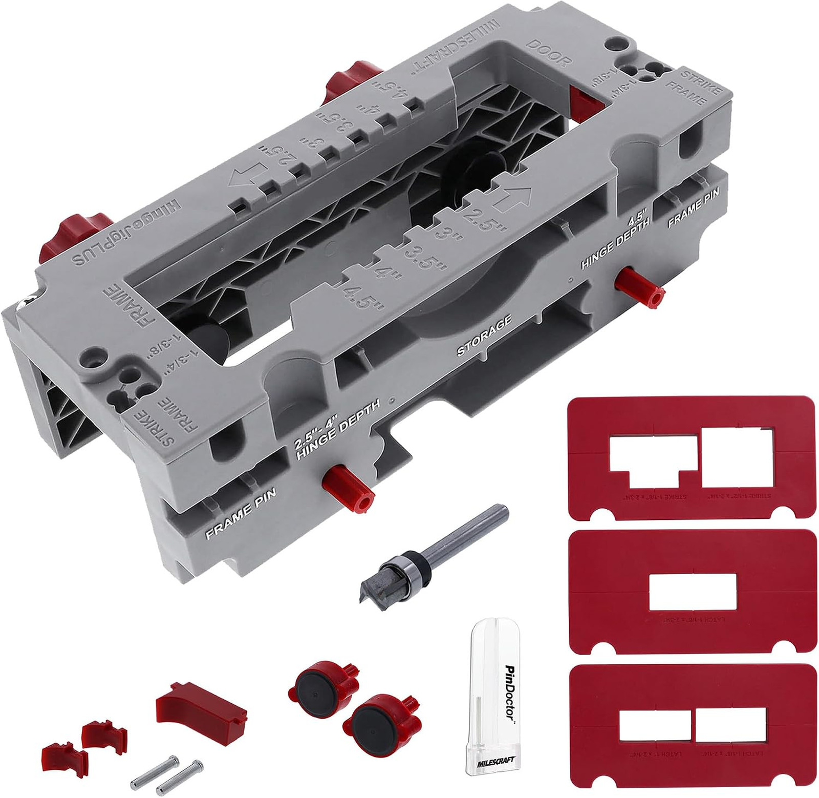 Door Hinge Installation Jig Plus Complete Kit for Mortising Doors and Frames