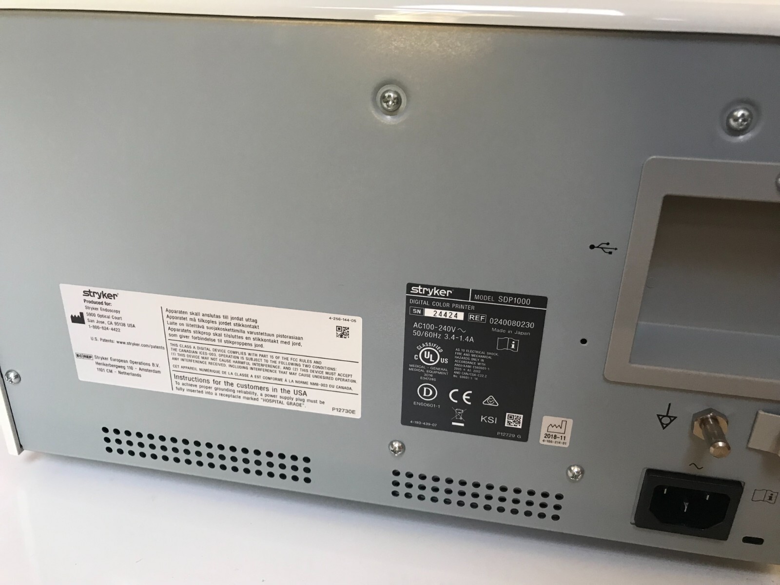 Stryker Endoscopy Medical SDP1000 Digital Color Printer