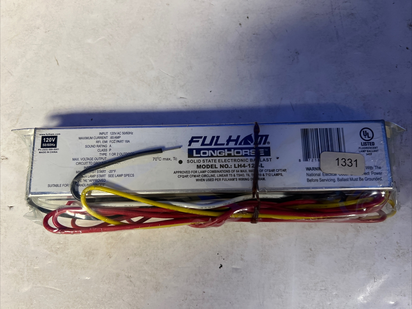 Lh4-120-L Fulham Longhorse Genuine OEM Ballast 120v HUS125013267