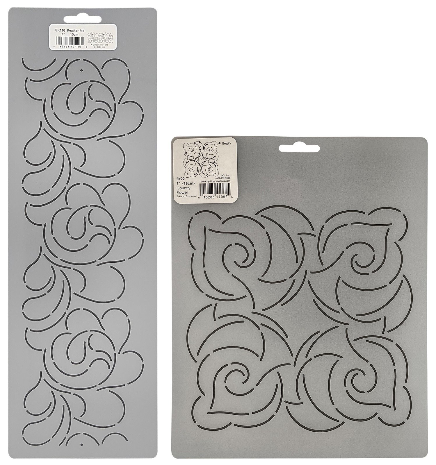 2 Quilting Stencils Floral Feather Border & Block Quilt Pattern Quilters Stencil