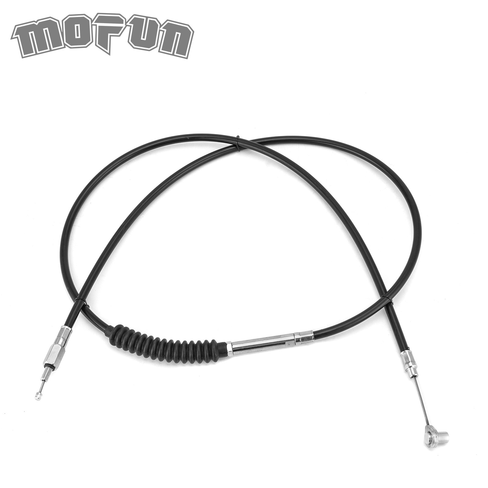 Black Stainless Steel Clutch Cable For Harley 87-06 Softail Fat Boy 10" 12" Bar
