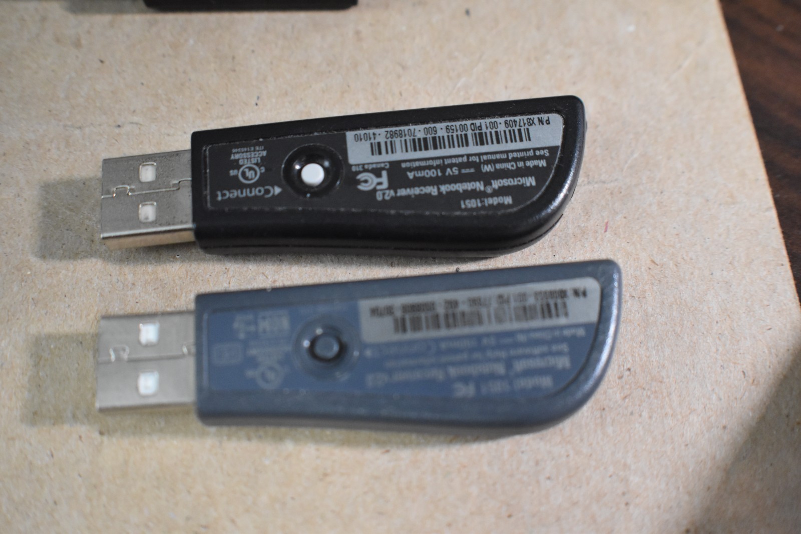 Lot of 2 MICROSOFT Notebook Receiver v2.0 Model 1051 For Wireless Mouse Tested