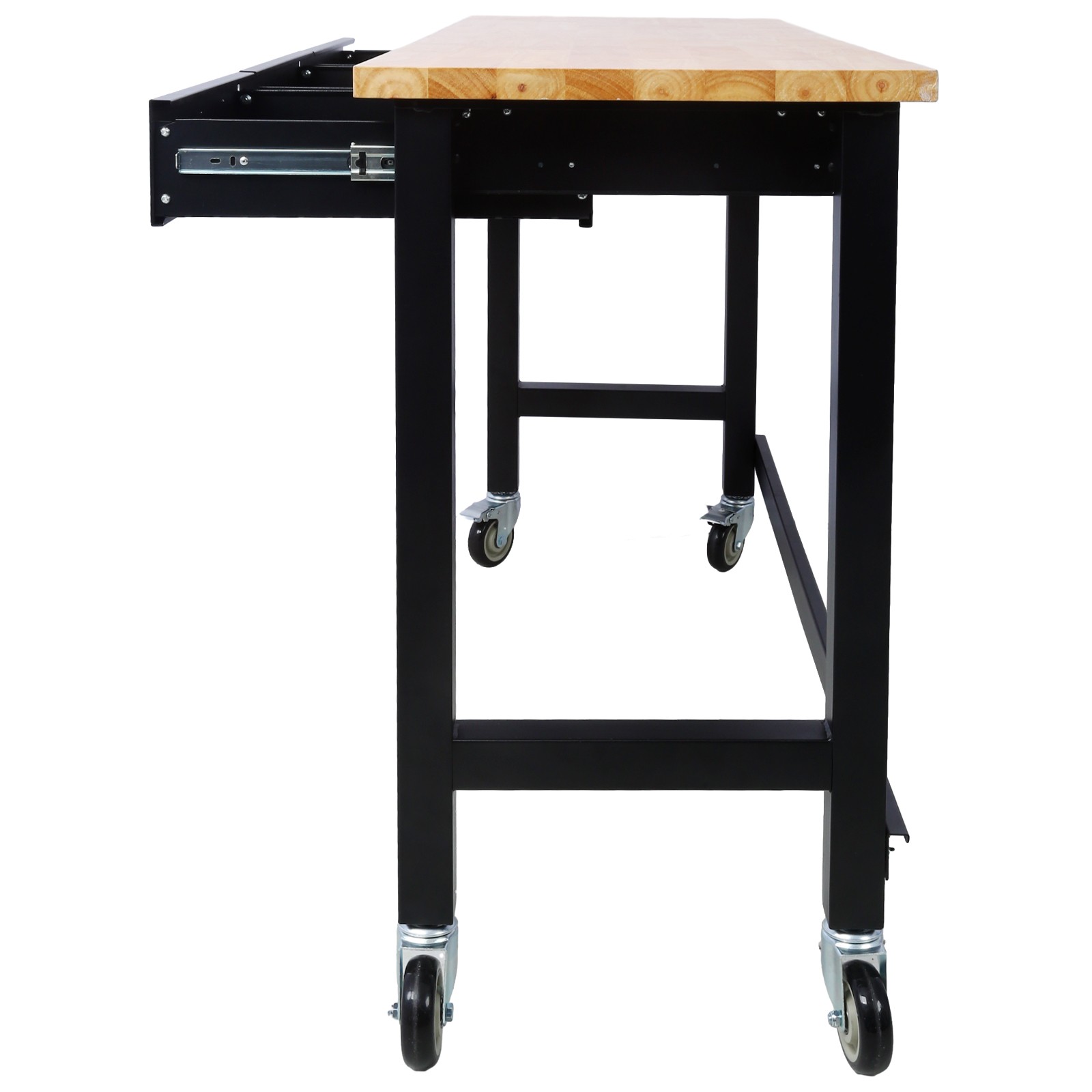60in Adjustable Work Bench Drawer Storage Heavy Duty Bamboo Wood Work Table
