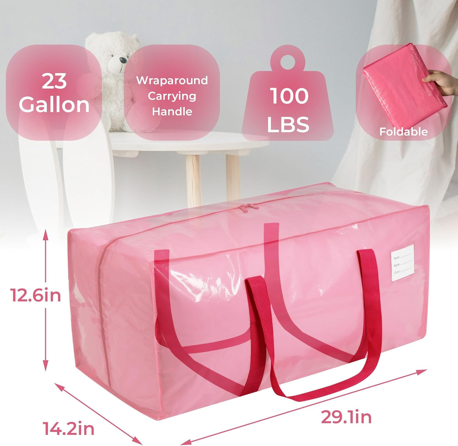 6 Pack Extra Heavy Duty Large Moving Bags with Comfortable Handle & Strong Zippe