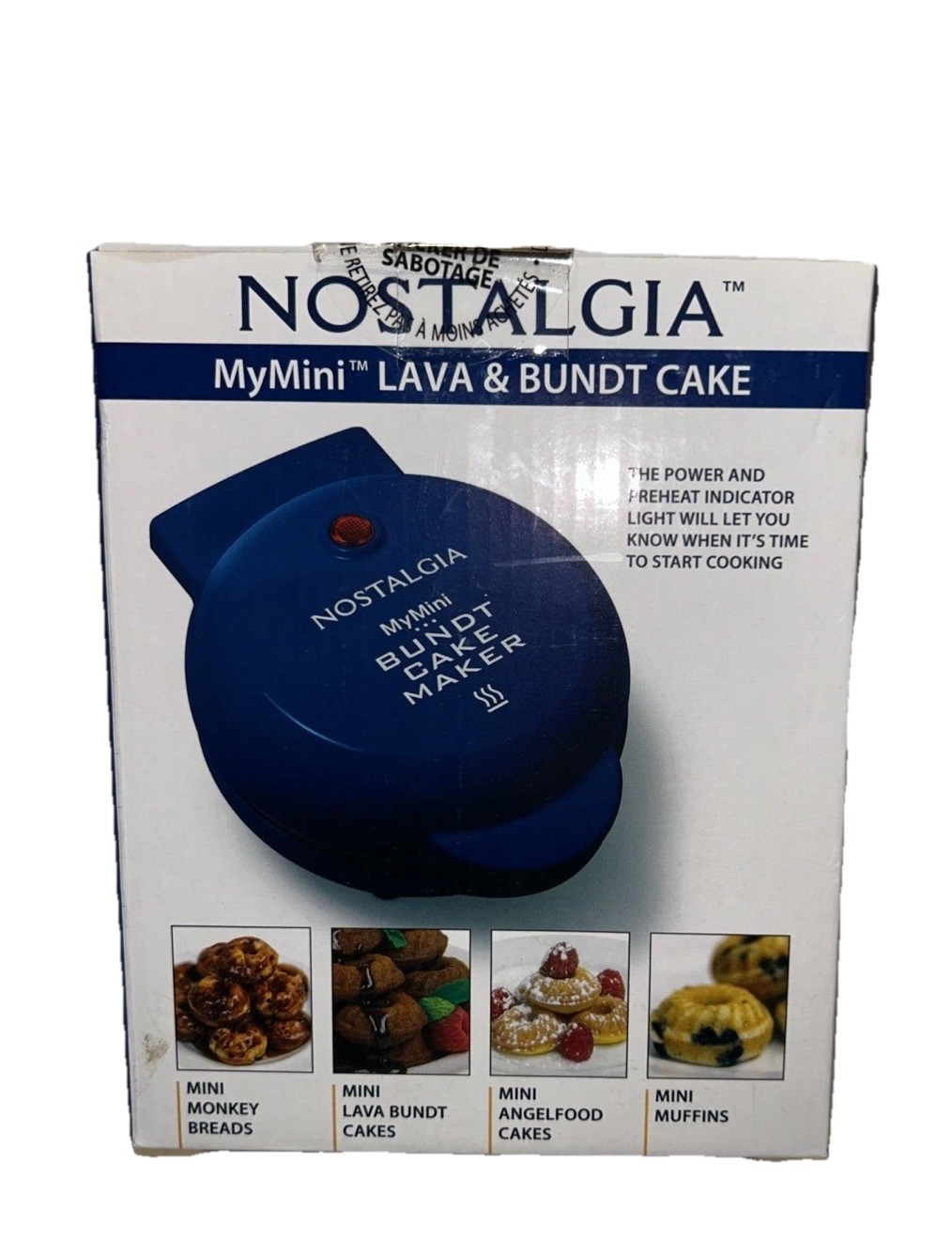 Nostalgia MyMini Lava & Bundt Cake Maker Portable, NIB Electric Unopened