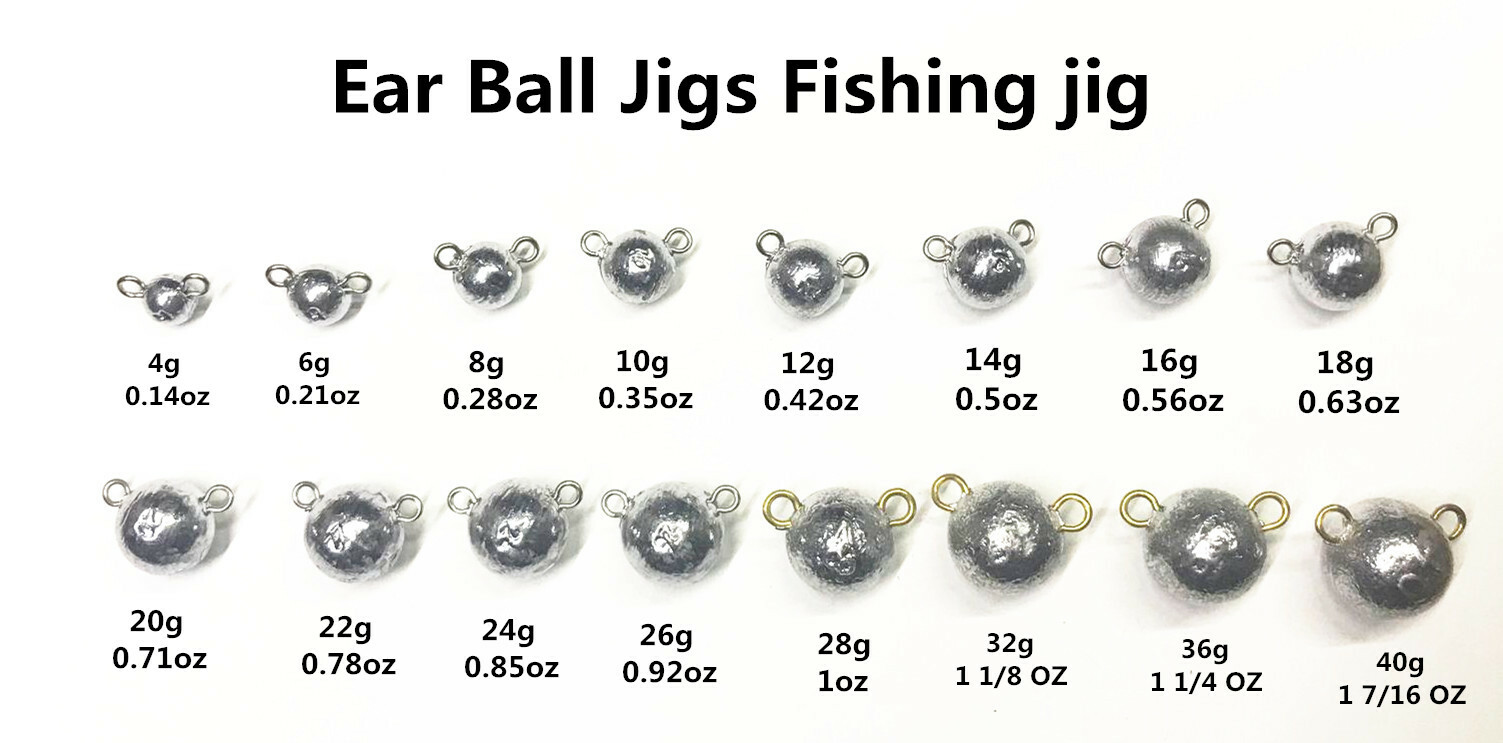 10 Pcs Ear Ball Jigs Fishing jig Body Lure raw Unpainted NO Hooks