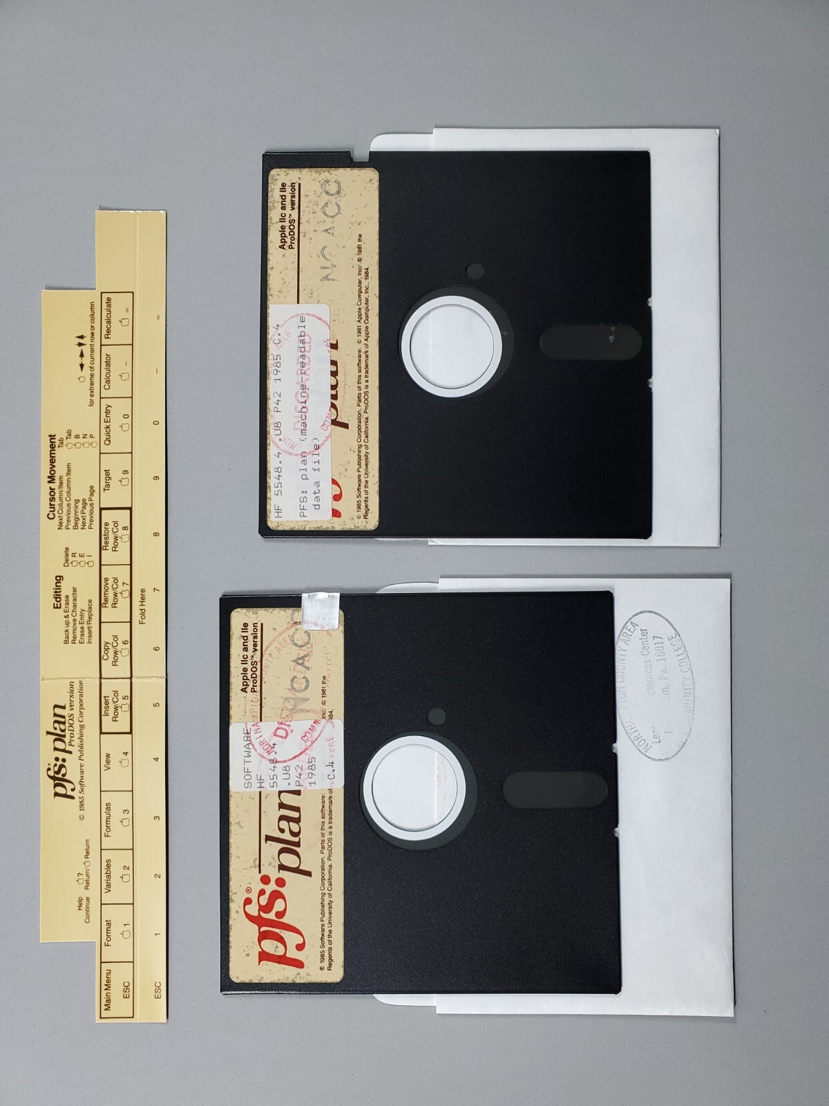 PFS Plan ProDos Apple IIc IIe Software Manual 5.25" Floppy Disk Vintage