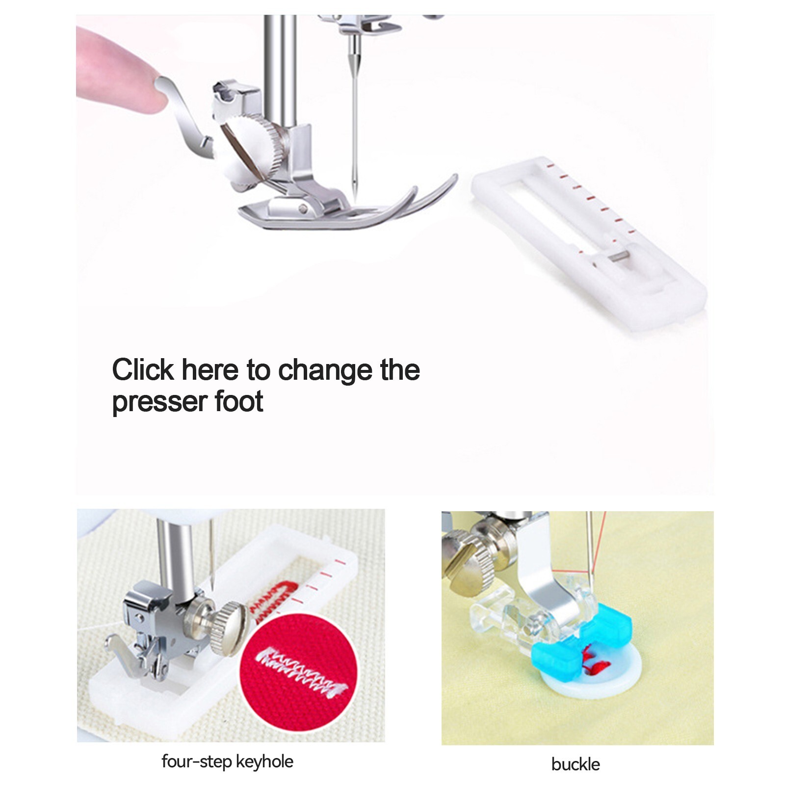 Mini Electric Sewing Machine 12 Stitches Double Thread Portable US Plug Pink