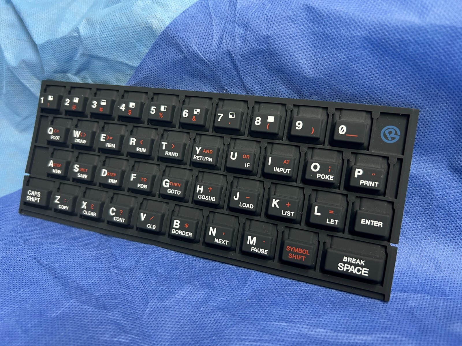 Sinclair ZX Spectrum 16K / 48K Rubber Keyboard Mat - Black