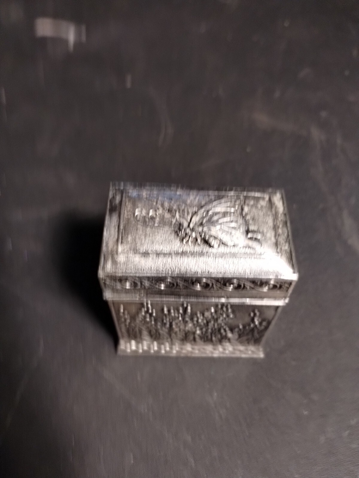 Butterfly Flower Box Silver Metal Hinged 1 Compartment Made Japan